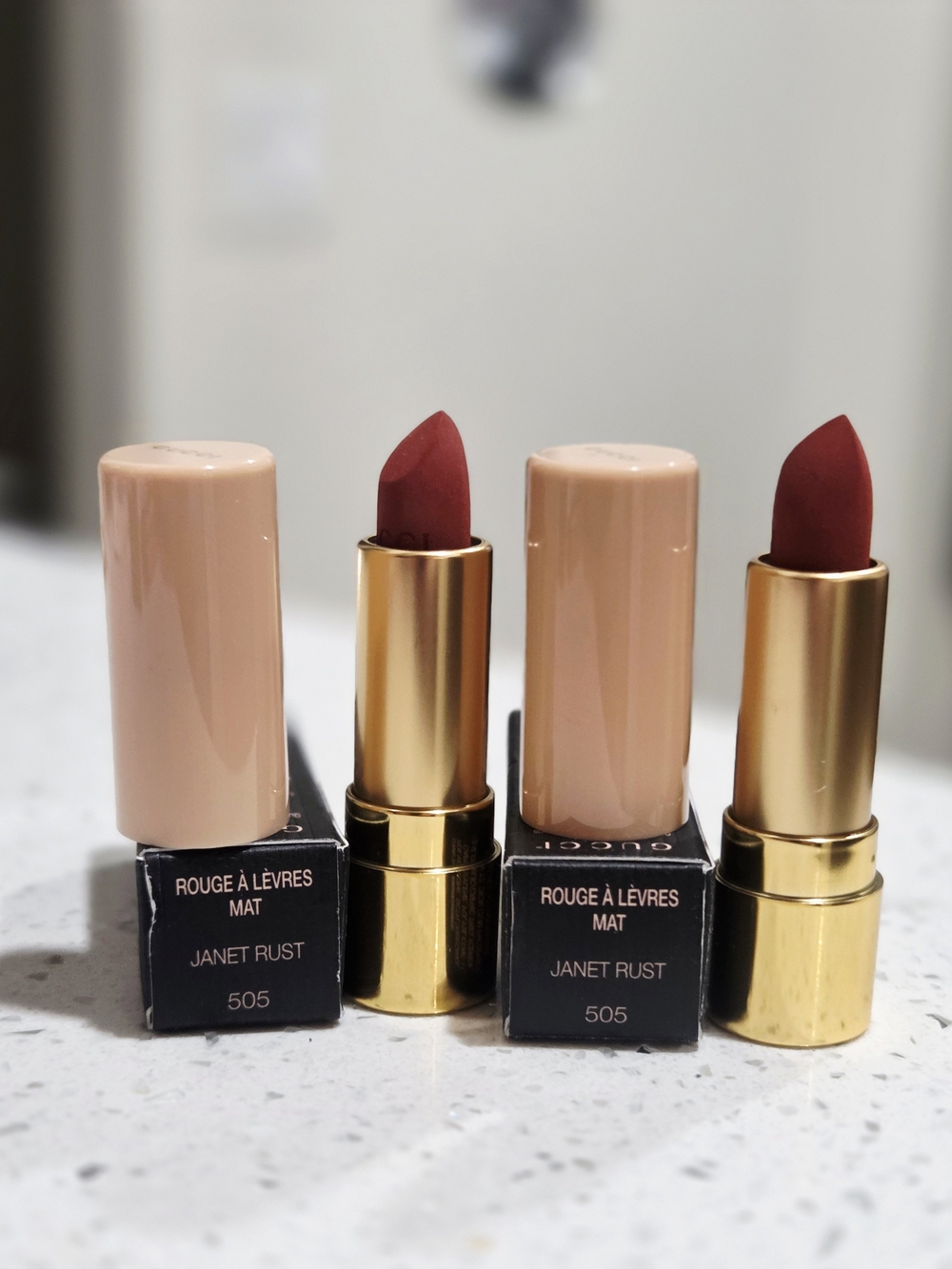 Gucci Matte Lipstick - Shade JANET RUST (505)~ Travel Size X2